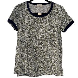 T.La Anthropologie Leopard Print Short Sleeve Tee NWT